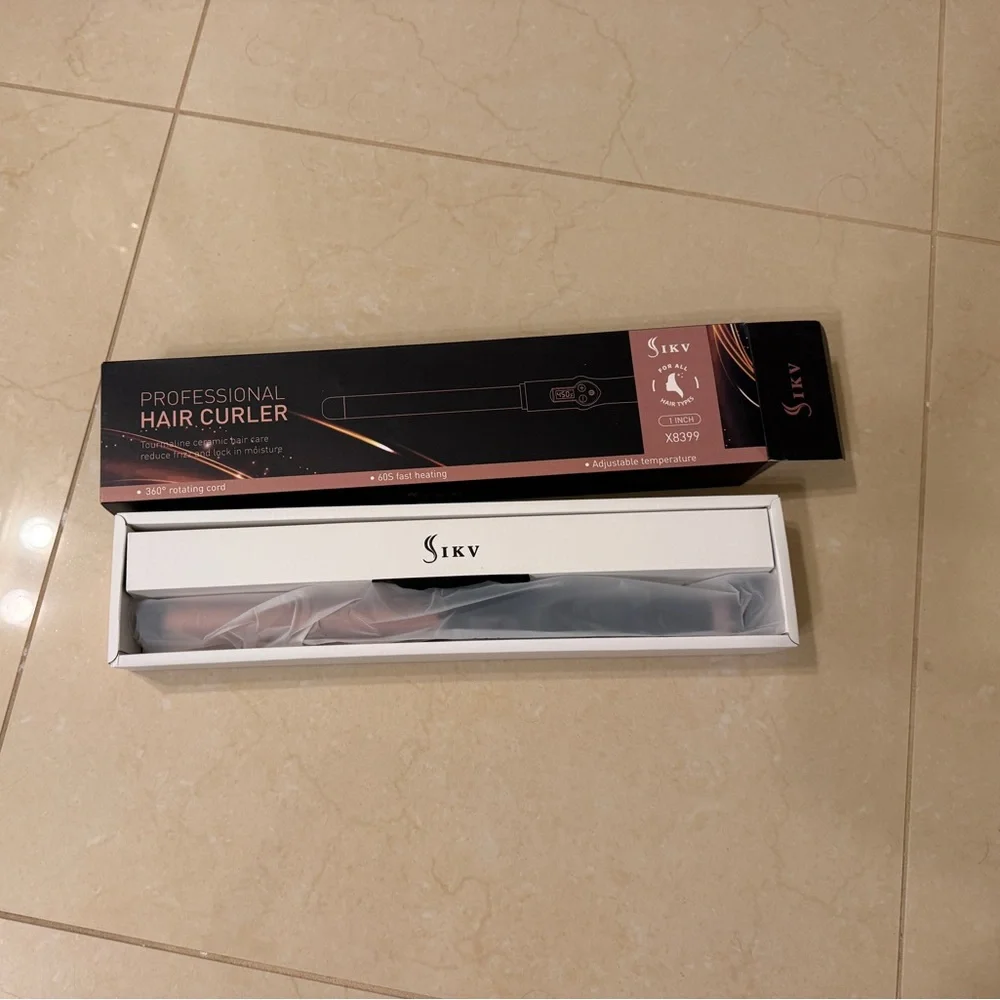 Professional 1” Tourmaline Ceramic Curling Wand 10 Settings LED Display - Picture 6 of 7